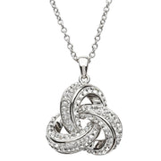 Sterling Silver Trinity Necklace With SW Crystals