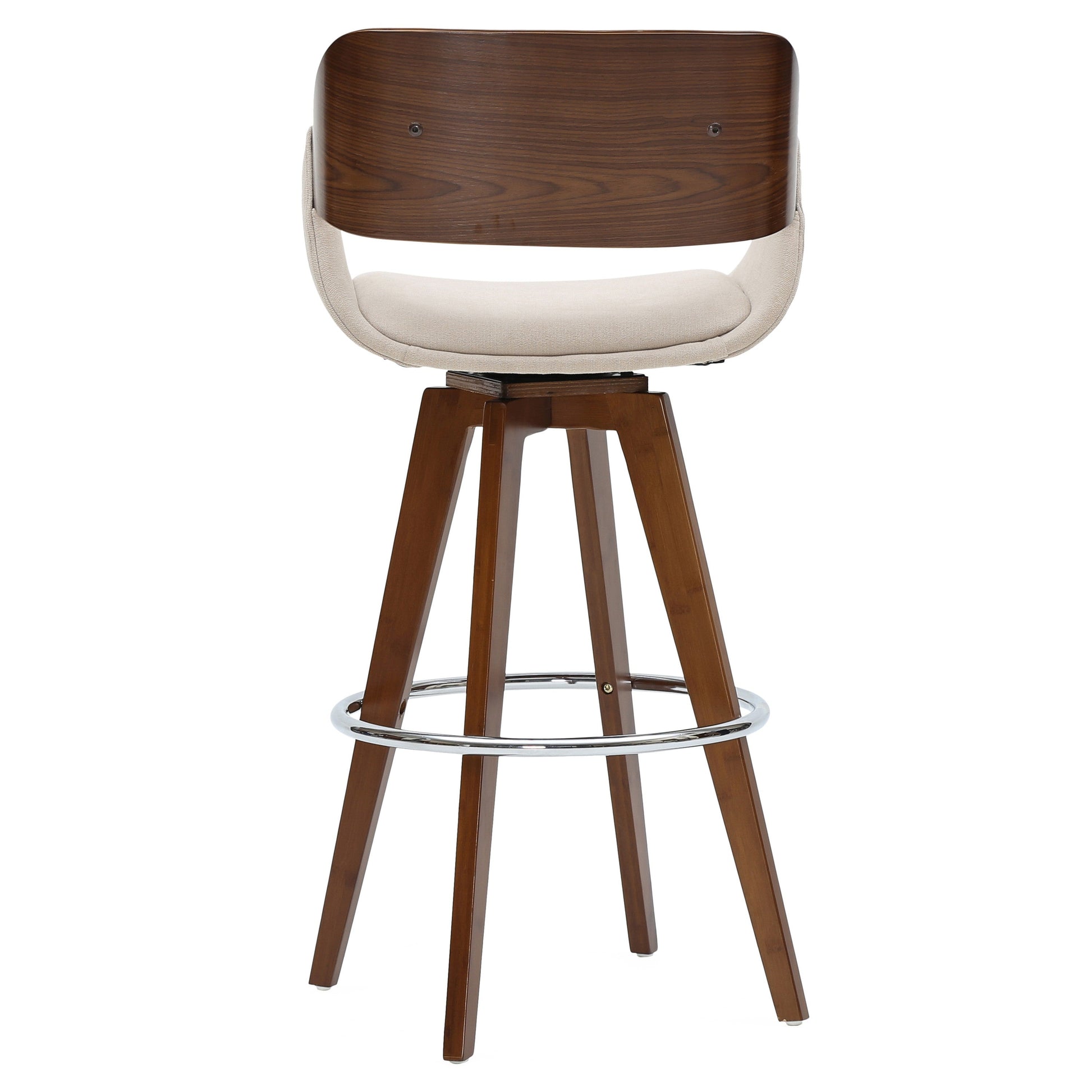 Cyprus KD Fabric Bar Stool Santorini Sand and Walnut by Homeportonline