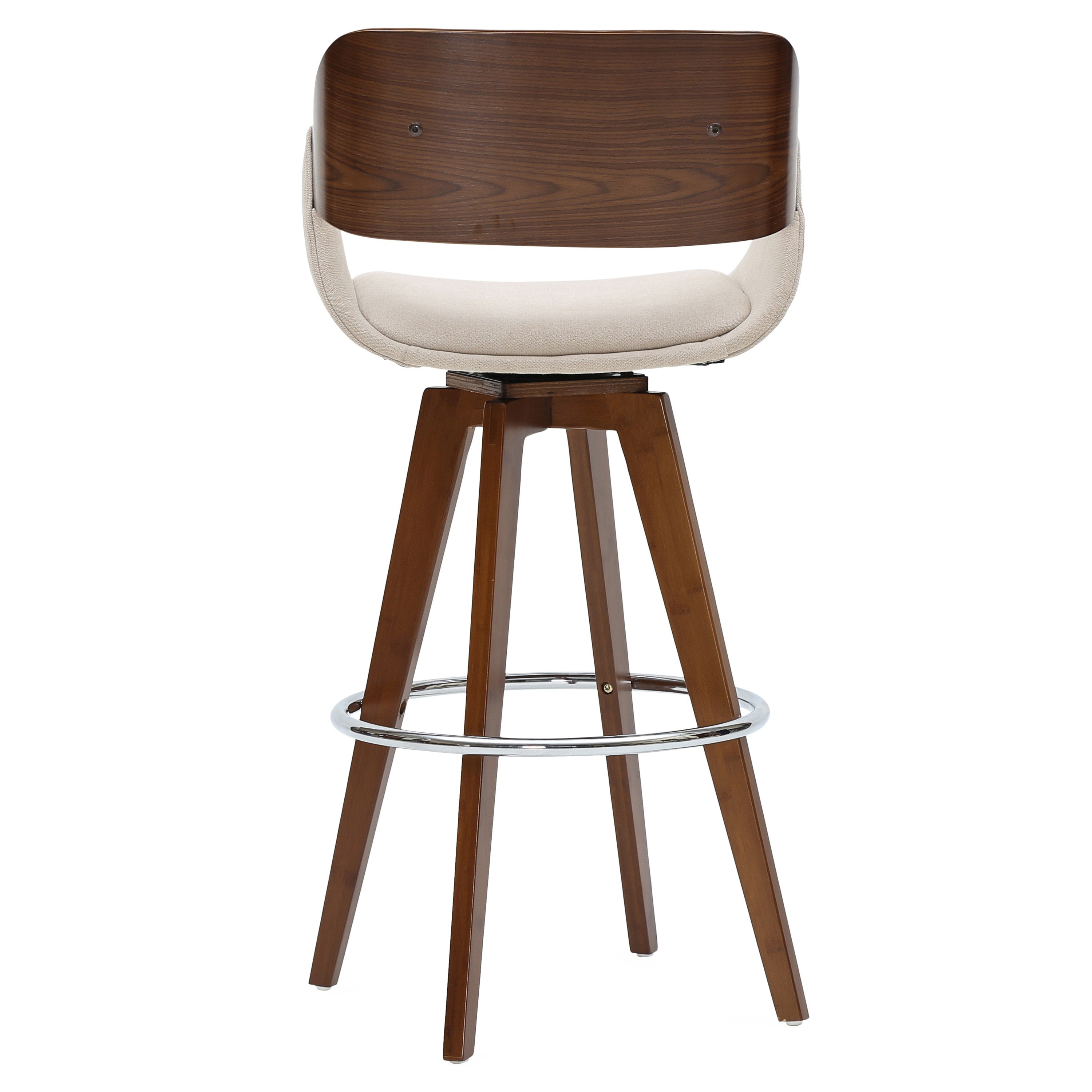 Cyprus KD Fabric Bar Stool Santorini Sand and Walnut by Homeportonline