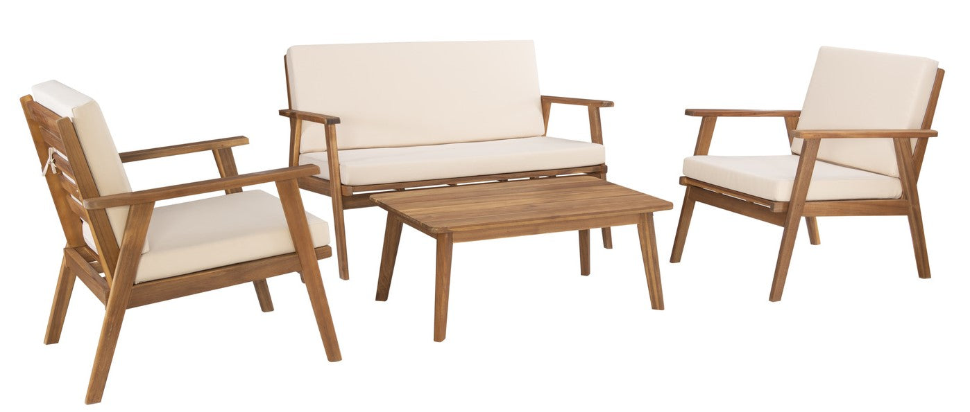 Cosgrove Acacia Wood Outdoor Chair with Natural Cushion by Homeportonline