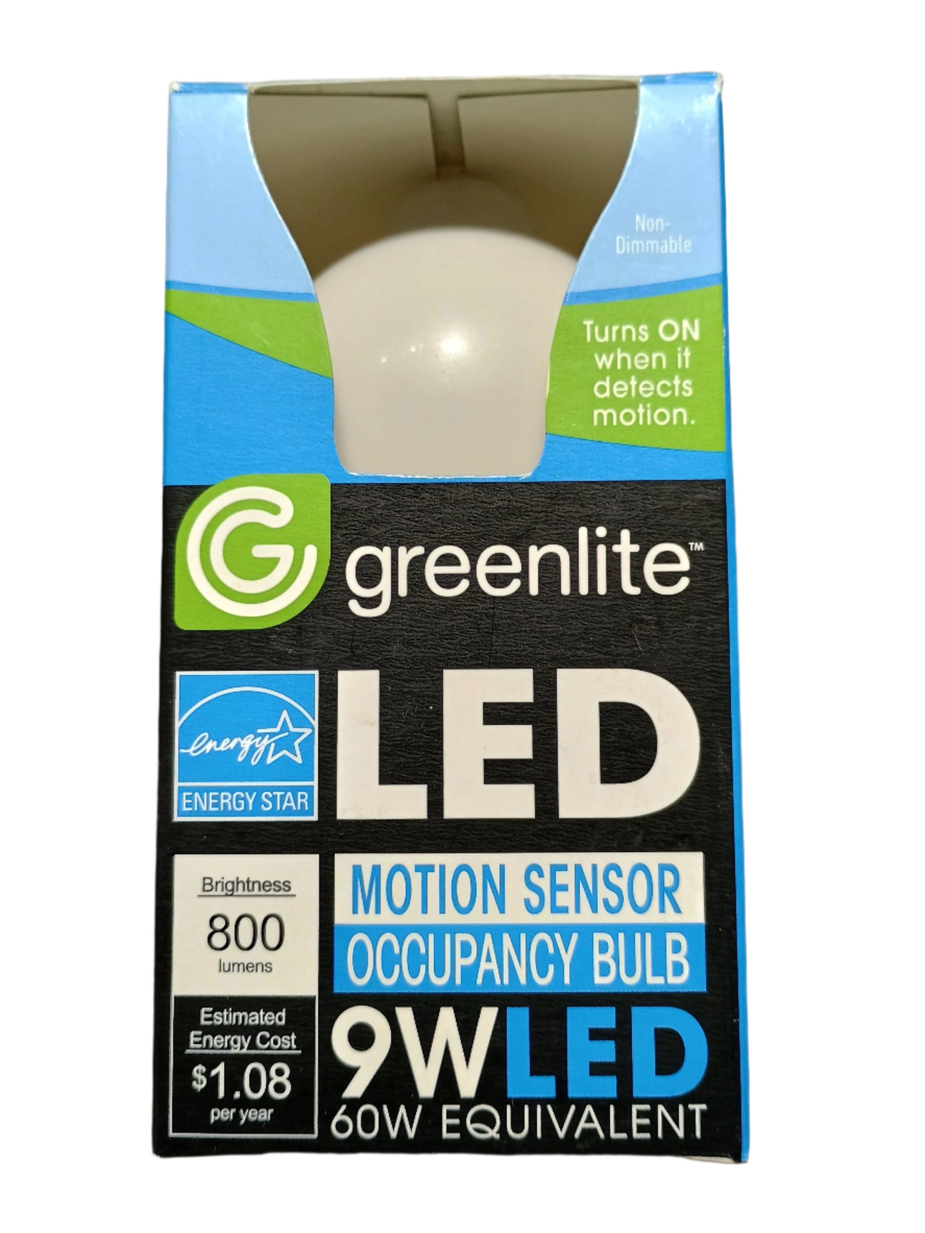 LED Light Bulb Motion Sensor, Occupancy Bulb, 9W (60W Equivalent), A19, 800 Lumens, 3000K by Homeportonline