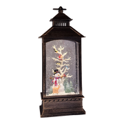 Lighted Spinning Waterglobe Lantern - Frosty and Friends
