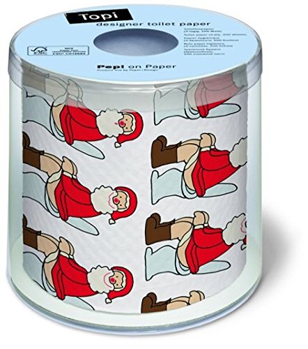 Christmas Design Toilet Paper Roll - Santa on a Toilet