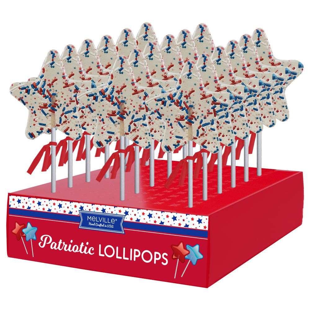 Patriotic Funfetti Star Lollipops by SidePony Boutique