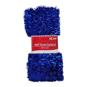 40 Feet Metallic Tinsel Garland - Blue