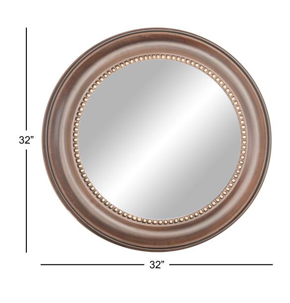 Mirror Wood Natural Wall Mount Dark Brown by Homeportonline