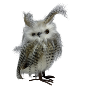 Faux Fur Owl Figurine Feathers Up