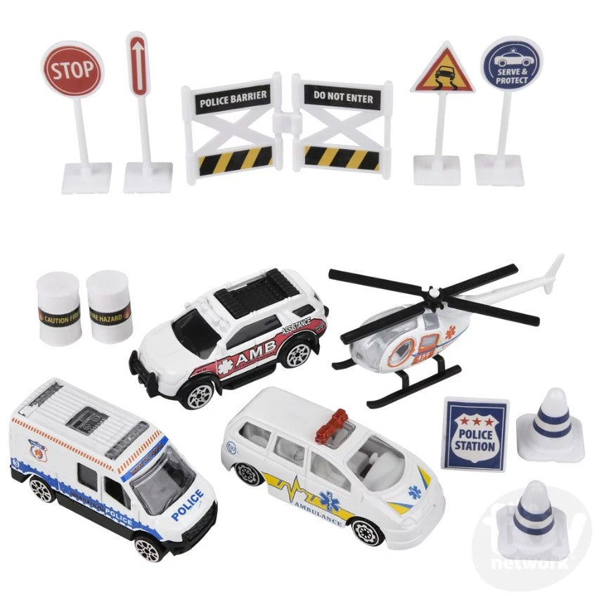 Diecast Play Set Police 15 Piece by Homeportonline