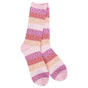Socks - World's Softest Gem Crew Pink Multi by Homeportonline