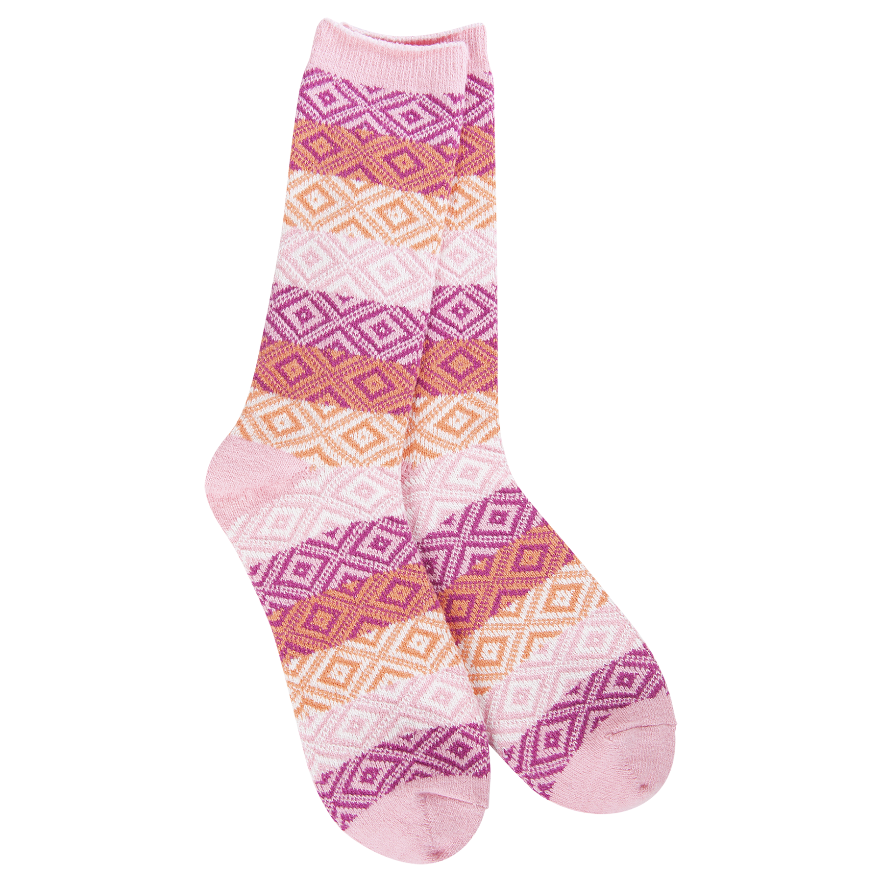 Socks - World's Softest Gem Crew Pink Multi by Homeportonline