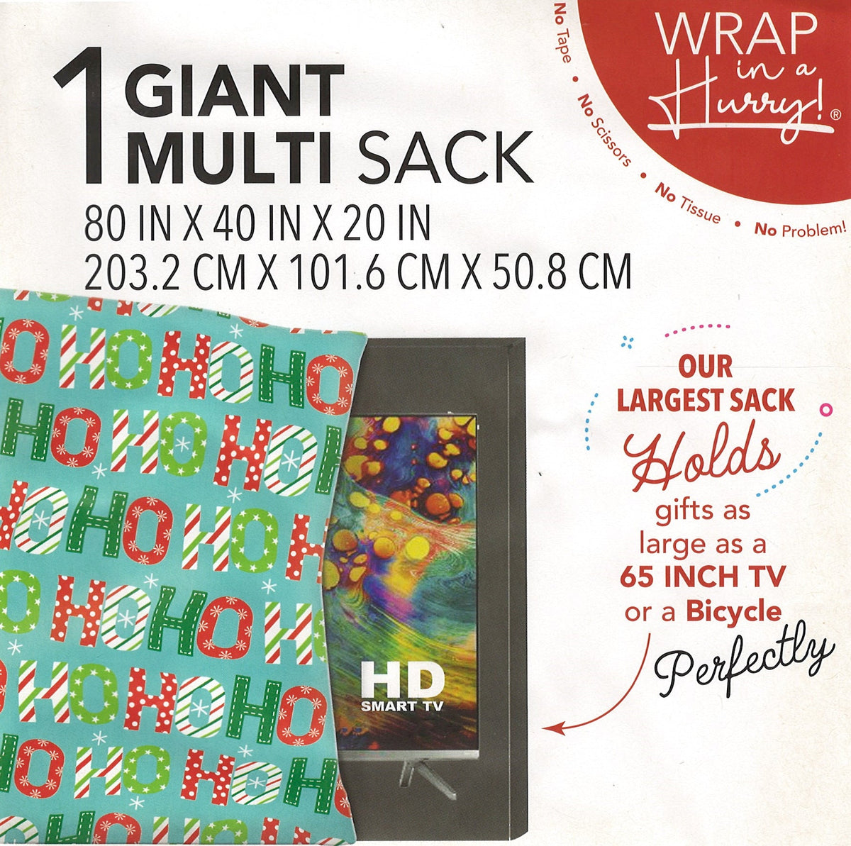 Massive TV or Bike Gift Bag - Ho Ho  Ho