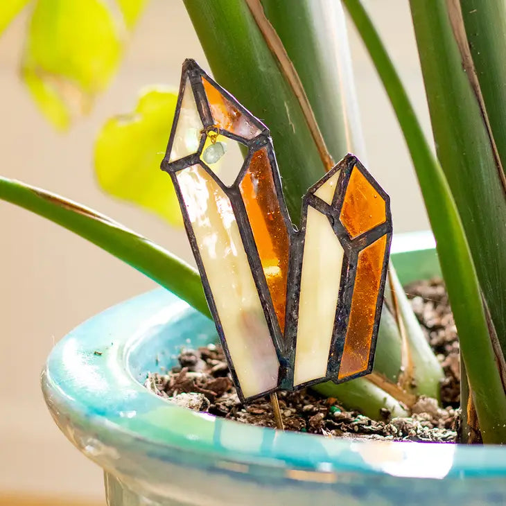 Stained Glass Crystal Plant Stake - Cluster 2