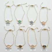 Gemstone Pull Tie Bracelet