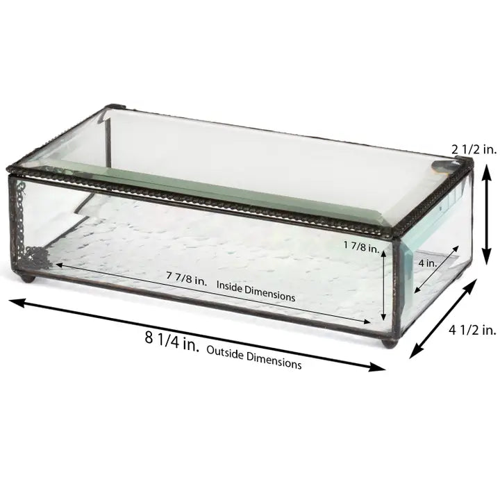 Clear Beveled Glass Decorative Keepsake Box