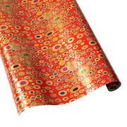 Viennese Nouveau Embossed Gift Wrapping Paper on Red Foil - 30" x 6' Roll