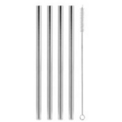 Straws - Stainless Steel Pack of 8 w/ Cleaning Brush by Homeportonline