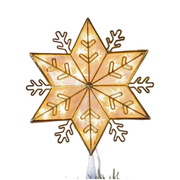 Lighted Snowflake 10" Tree Topper - Gold