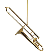 Brass Trombone Ornament with Case