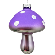 Purple  Glow-In-The-Dark Glass Mushroom Ornament