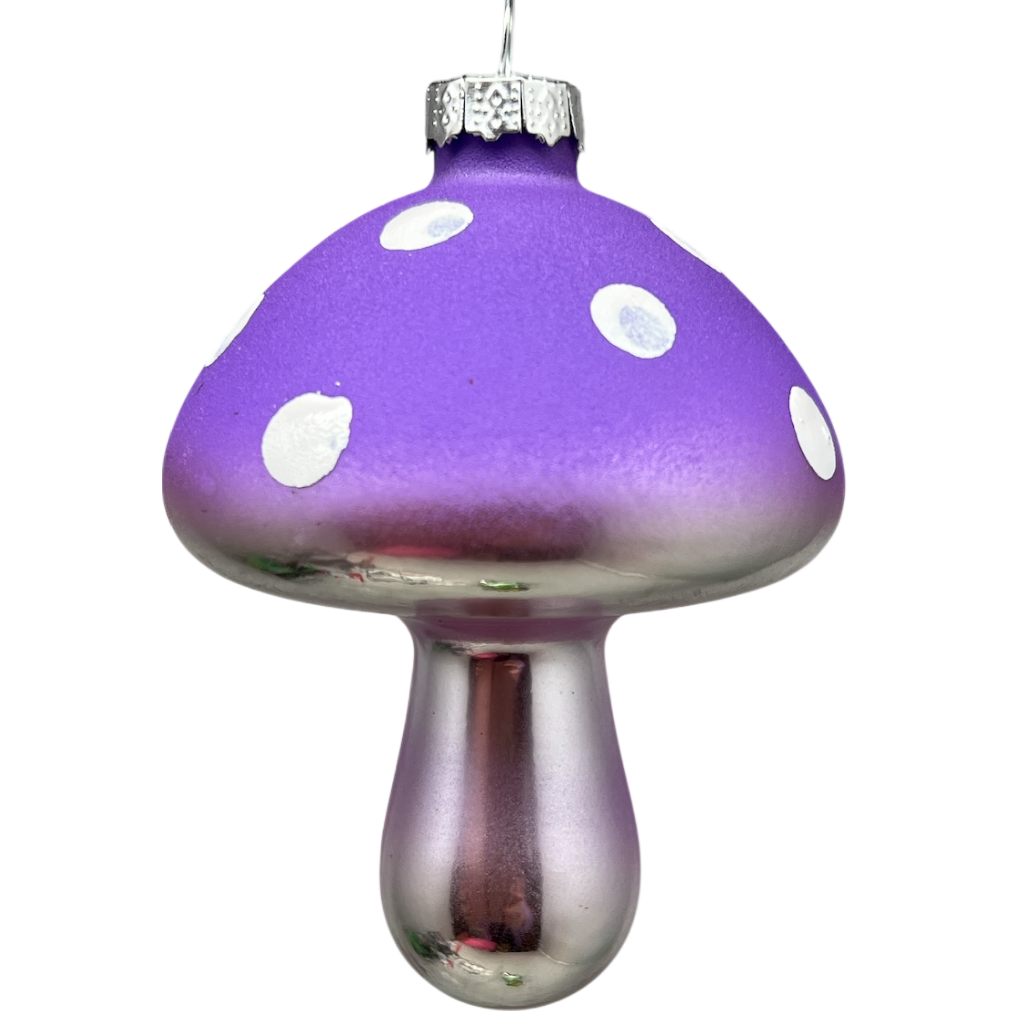 Purple  Glow-In-The-Dark Glass Mushroom Ornament