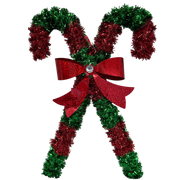 Candy Canes Door Decoration - Red And Green