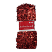 40 Feet Metallic Tinsel Garland - Red