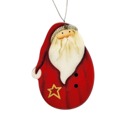 Cheerful Santa with Star Accent Ornament