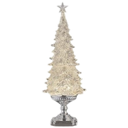 Silver Lighted Glitter Swirl Tree – 20 Inch