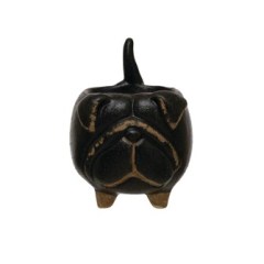 Stoneware Dish - Bull Dog Ring Holder/Dish Black by Homeportonline