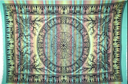 Tapestry Single Size Overprint Madras Elephant Green by Homeportonline