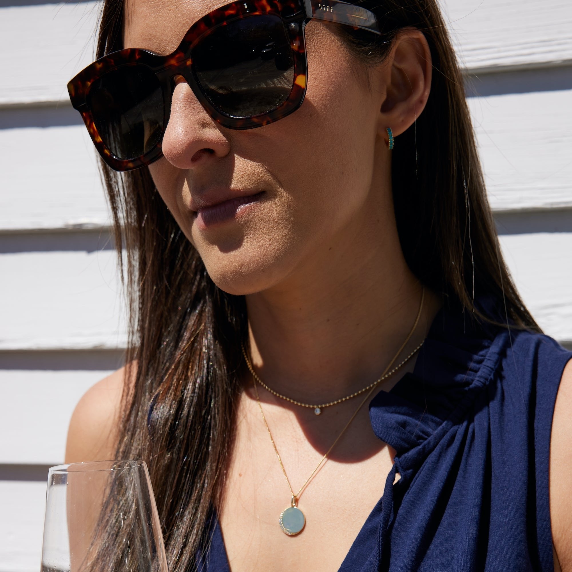 Elena Turquoise Huggies by elliparr