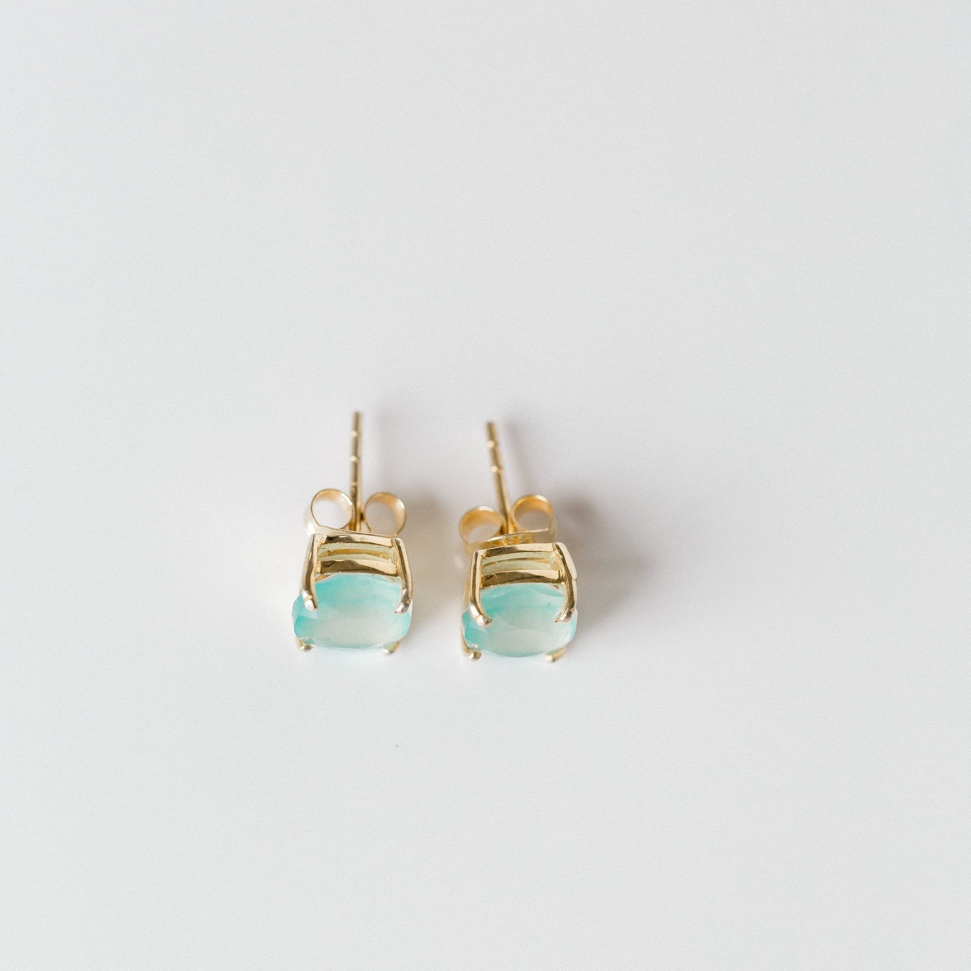 Emmy Studs | Aqua Chalcedony by elliparr