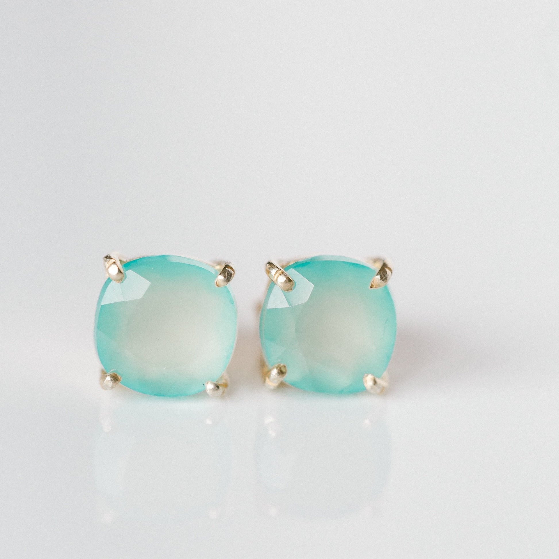 Emmy Studs | Aqua Chalcedony by elliparr