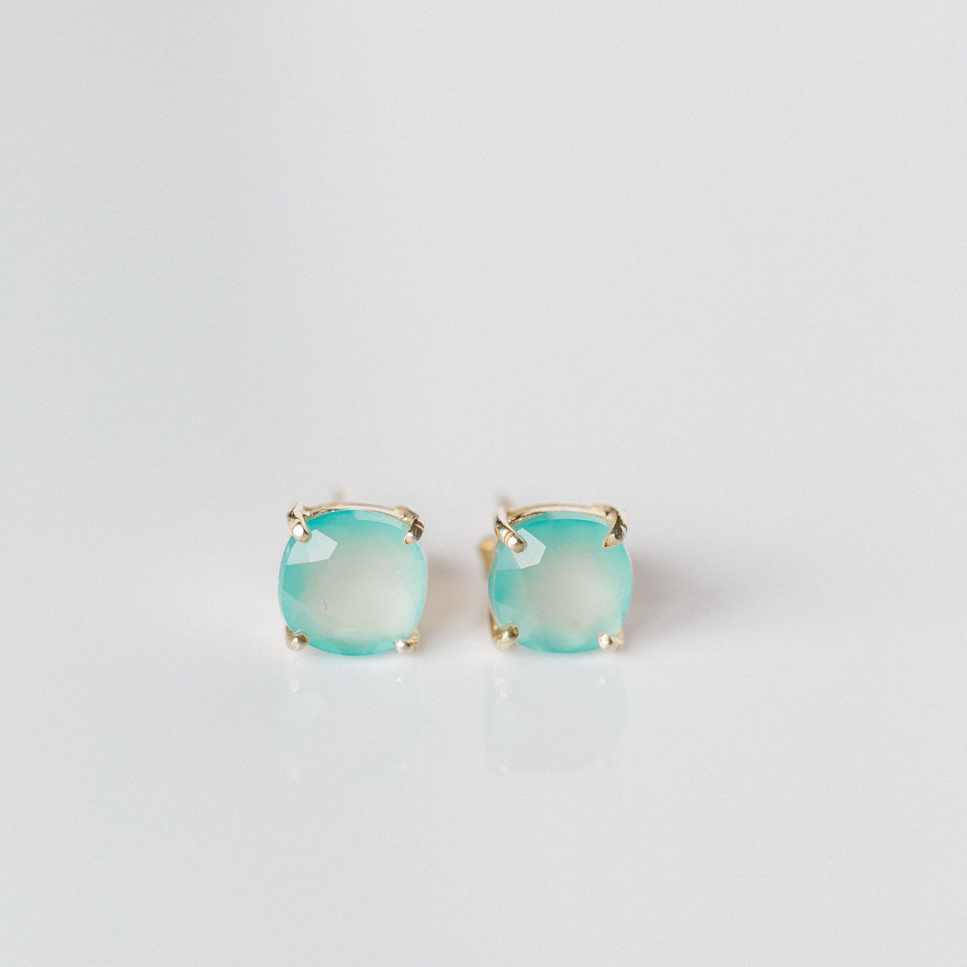 Emmy Studs | Aqua Chalcedony by elliparr