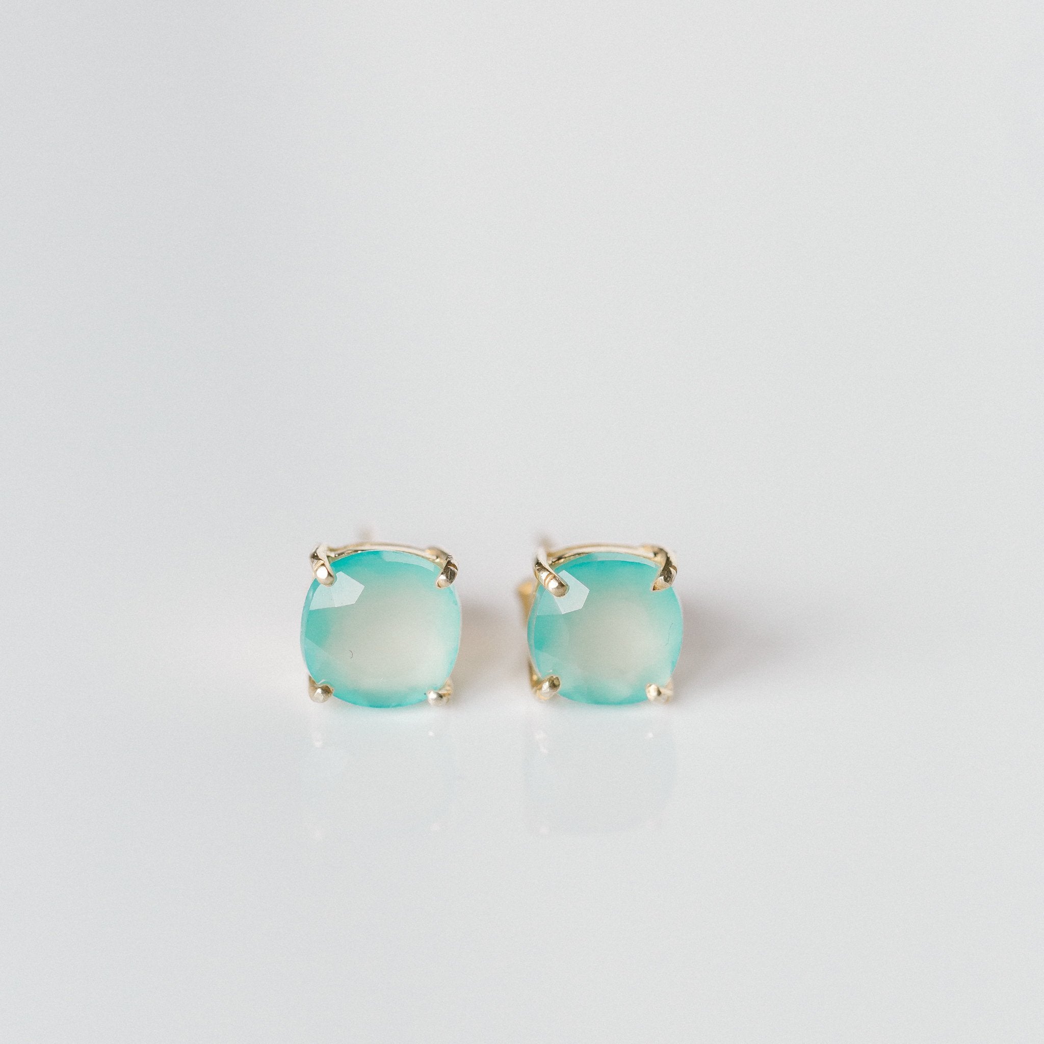 Emmy Studs | Aqua Chalcedony by elliparr