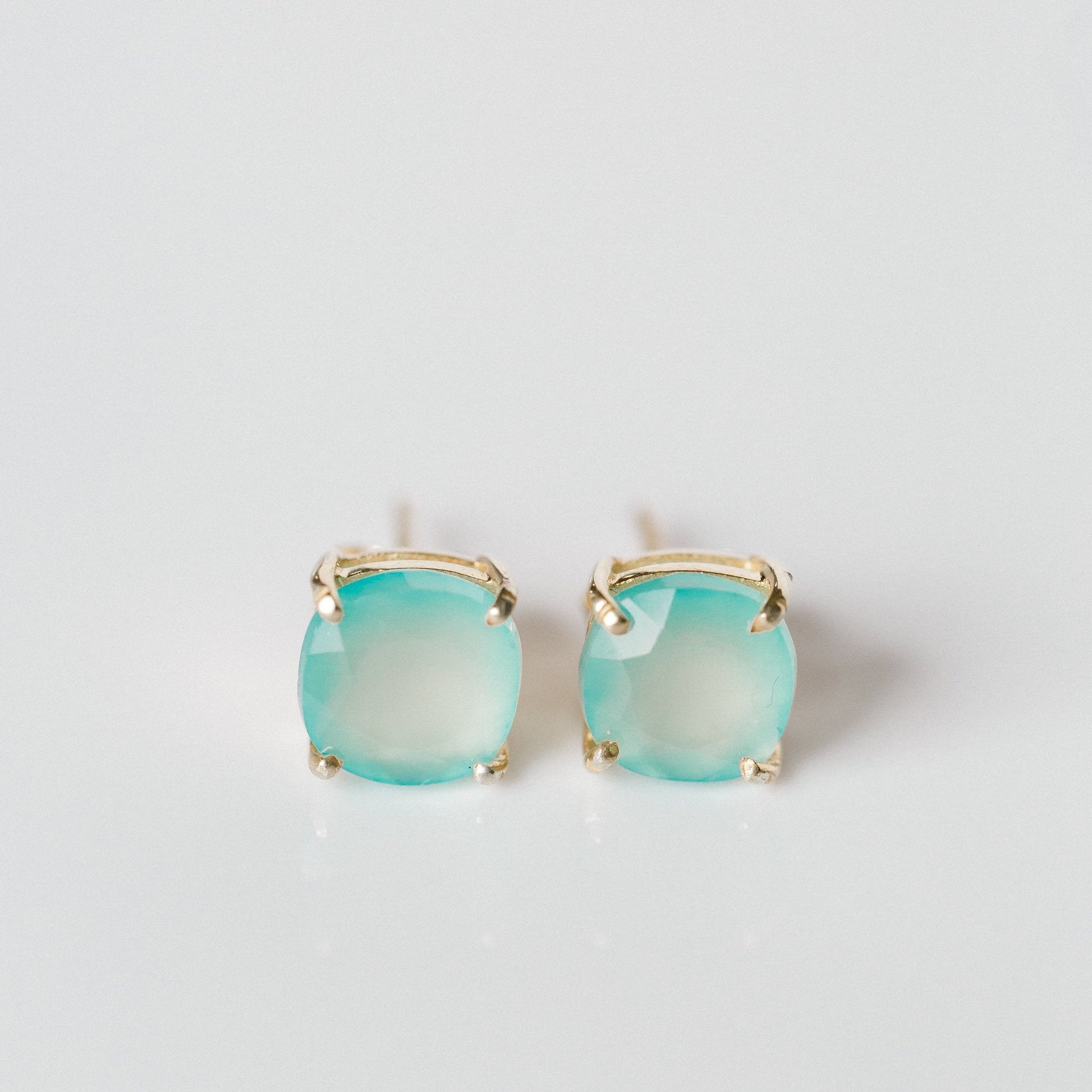 Emmy Studs | Aqua Chalcedony by elliparr