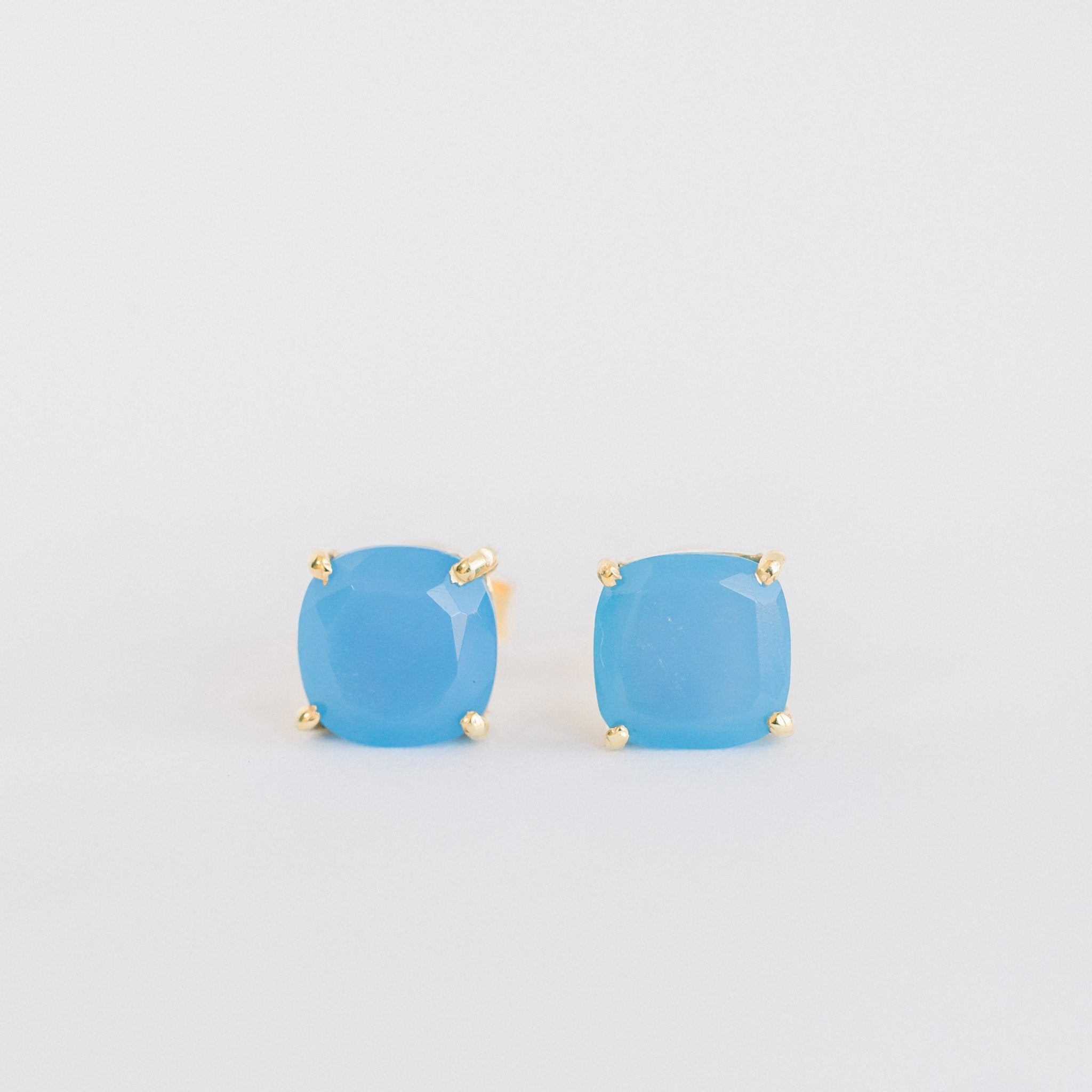 Emmy Studs | Blue Chalcedony by elliparr