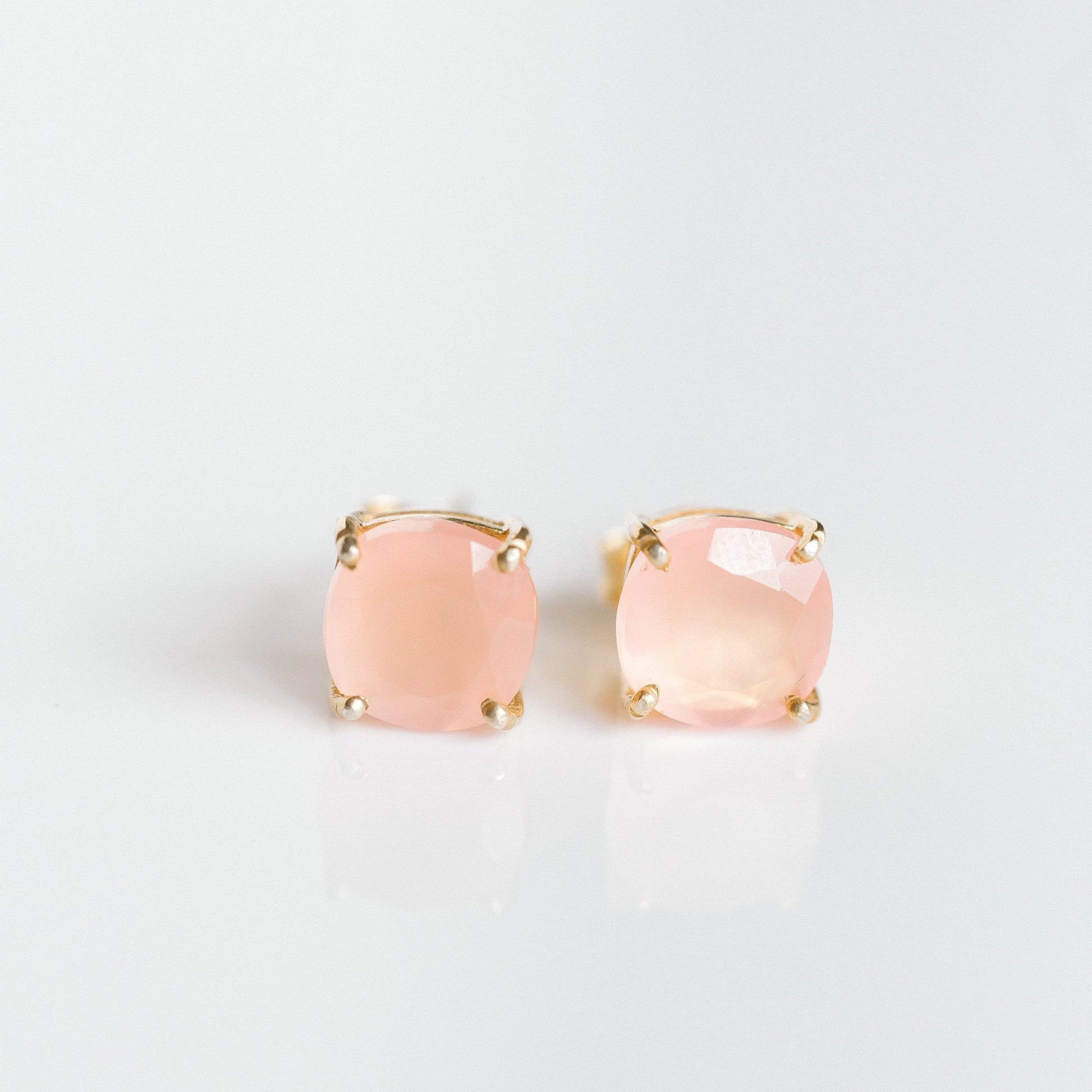 Emmy Studs | Pink Chalcedony by elliparr