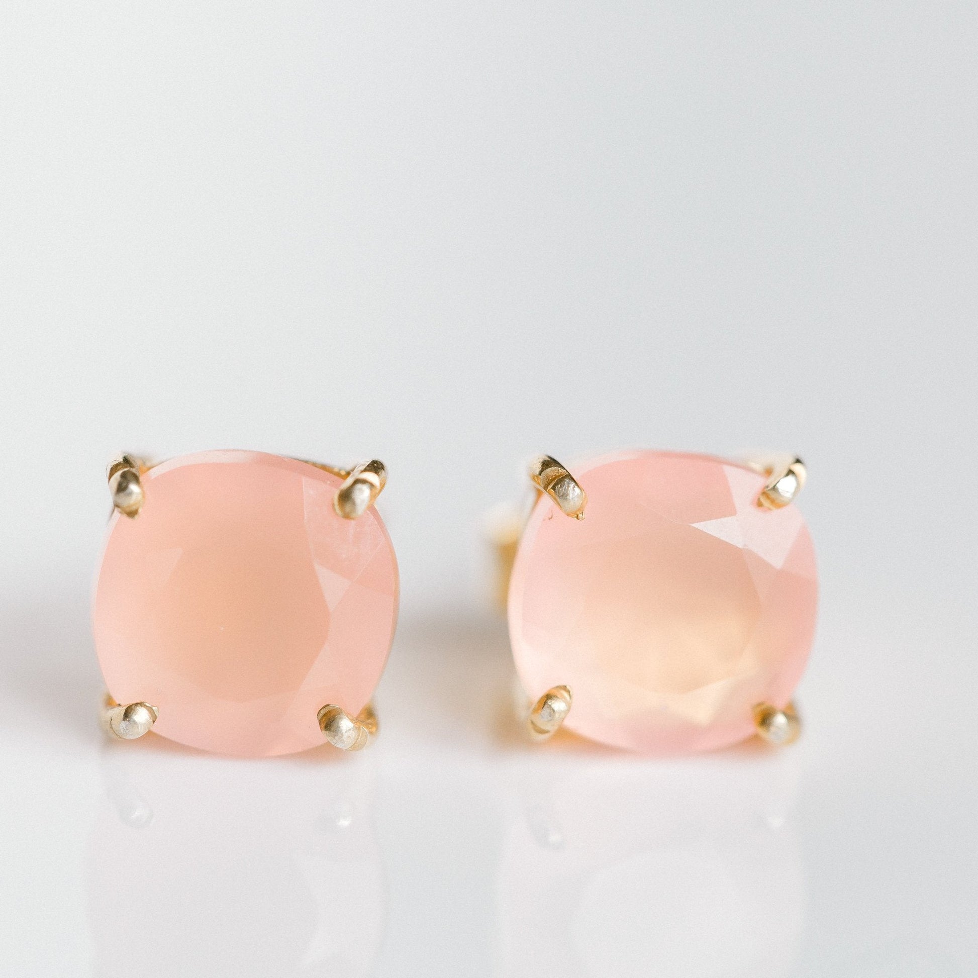 Emmy Studs | Pink Chalcedony by elliparr