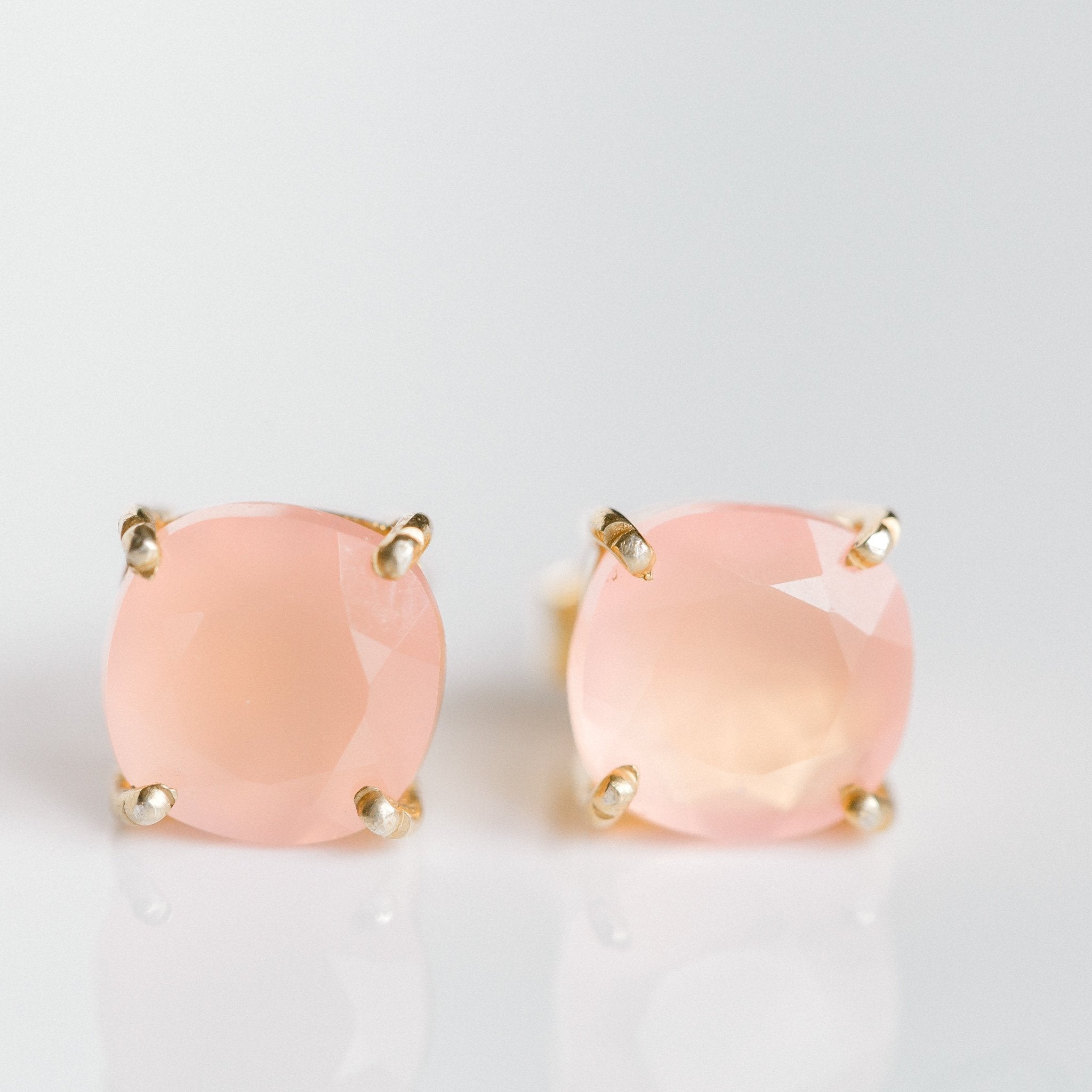 Emmy Studs | Pink Chalcedony by elliparr