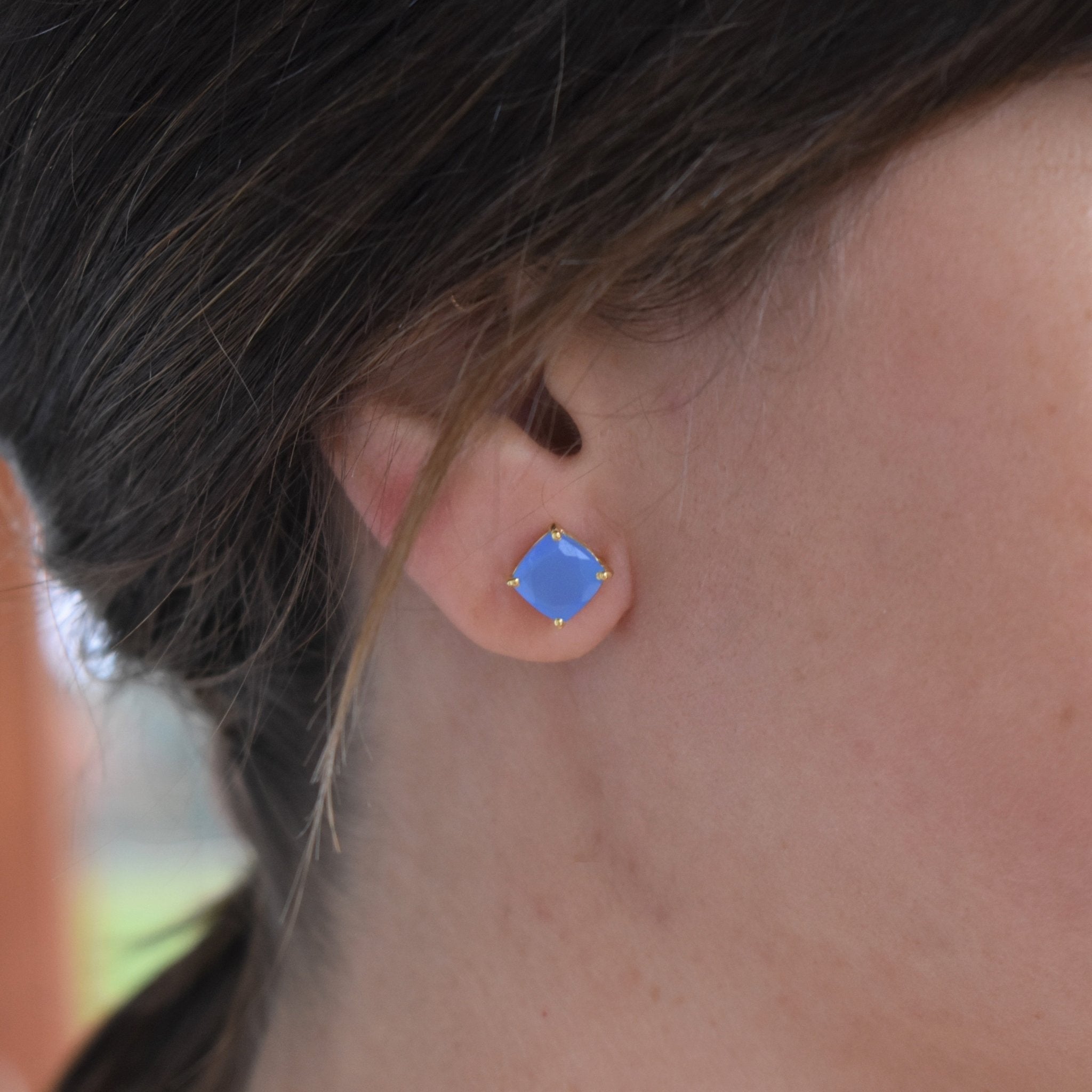 Emmy Studs | Rainbow Moonstone by elliparr