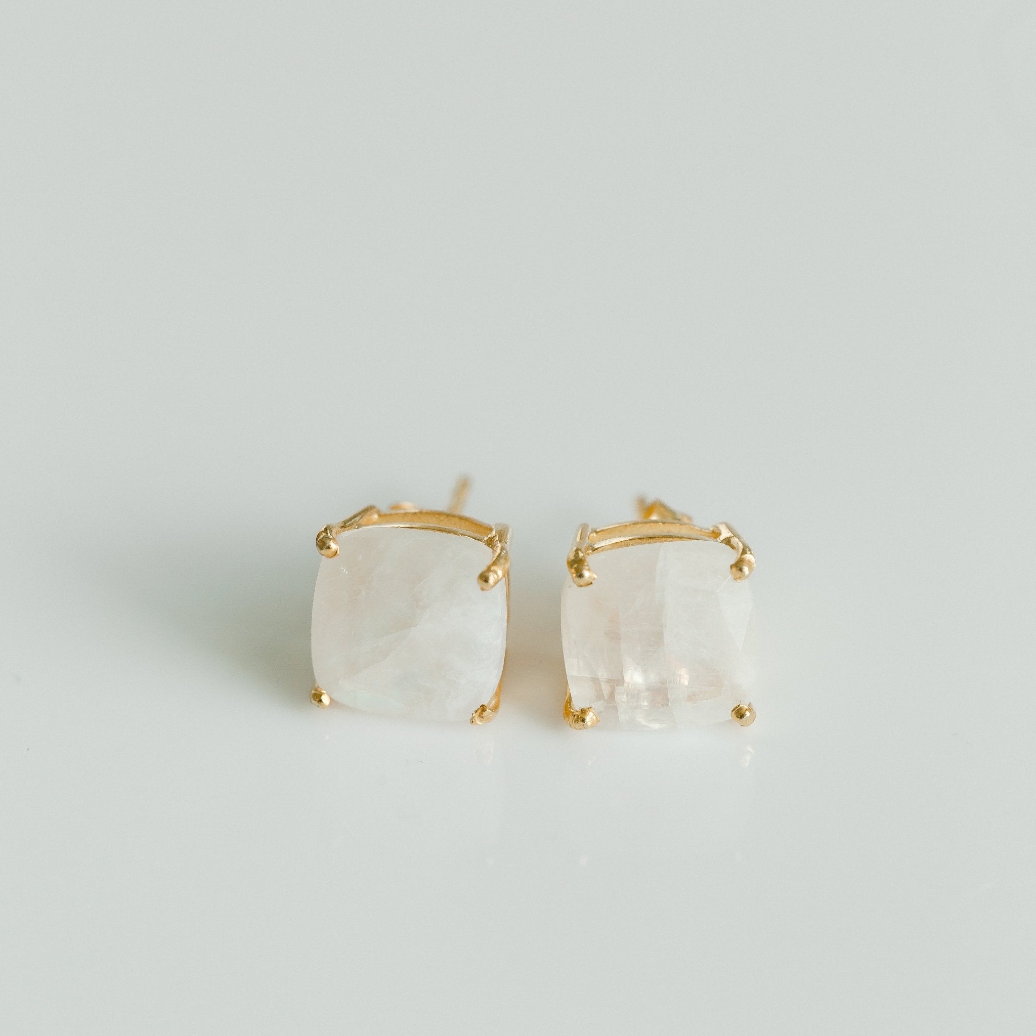 Emmy Studs | Rainbow Moonstone by elliparr