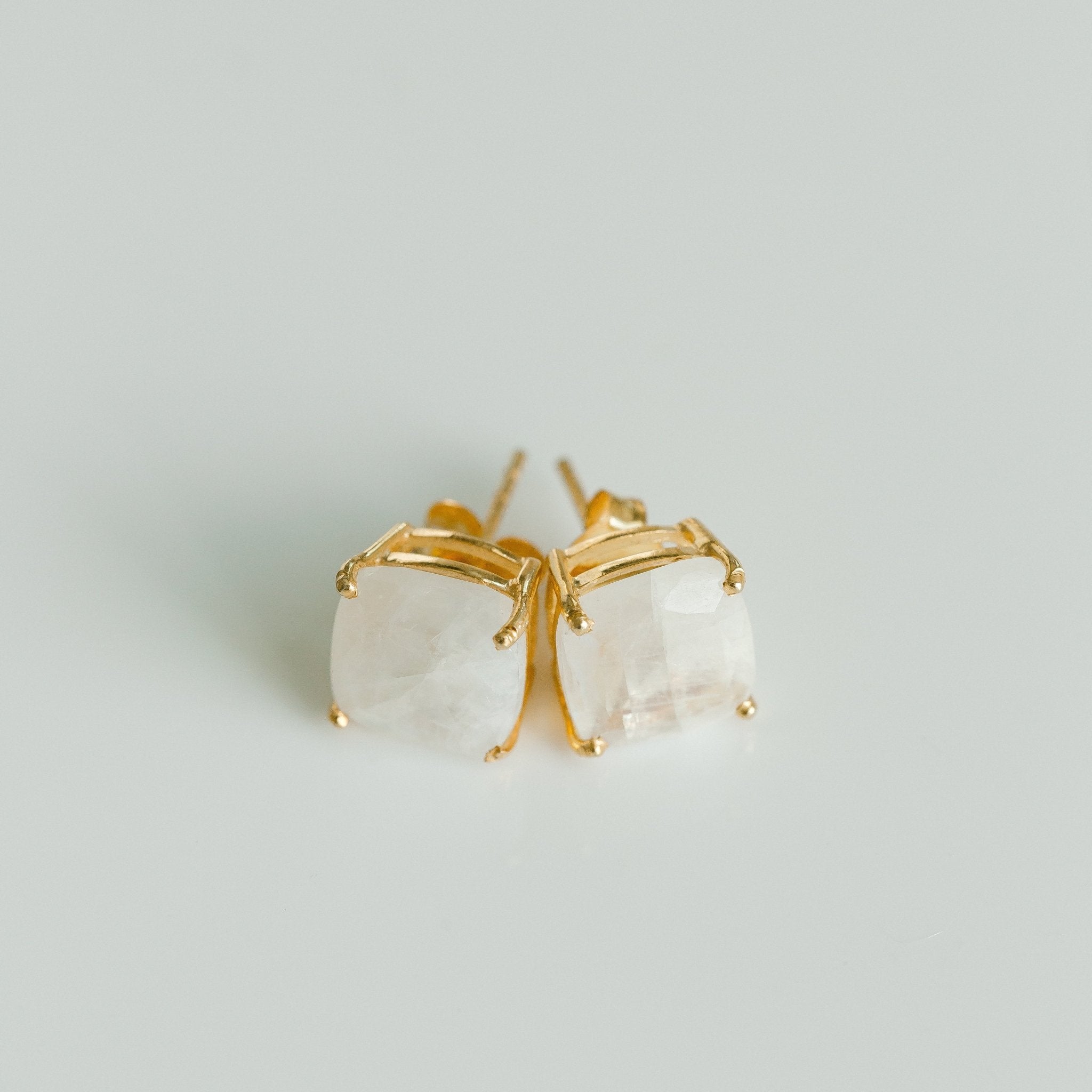Emmy Studs | Rainbow Moonstone by elliparr