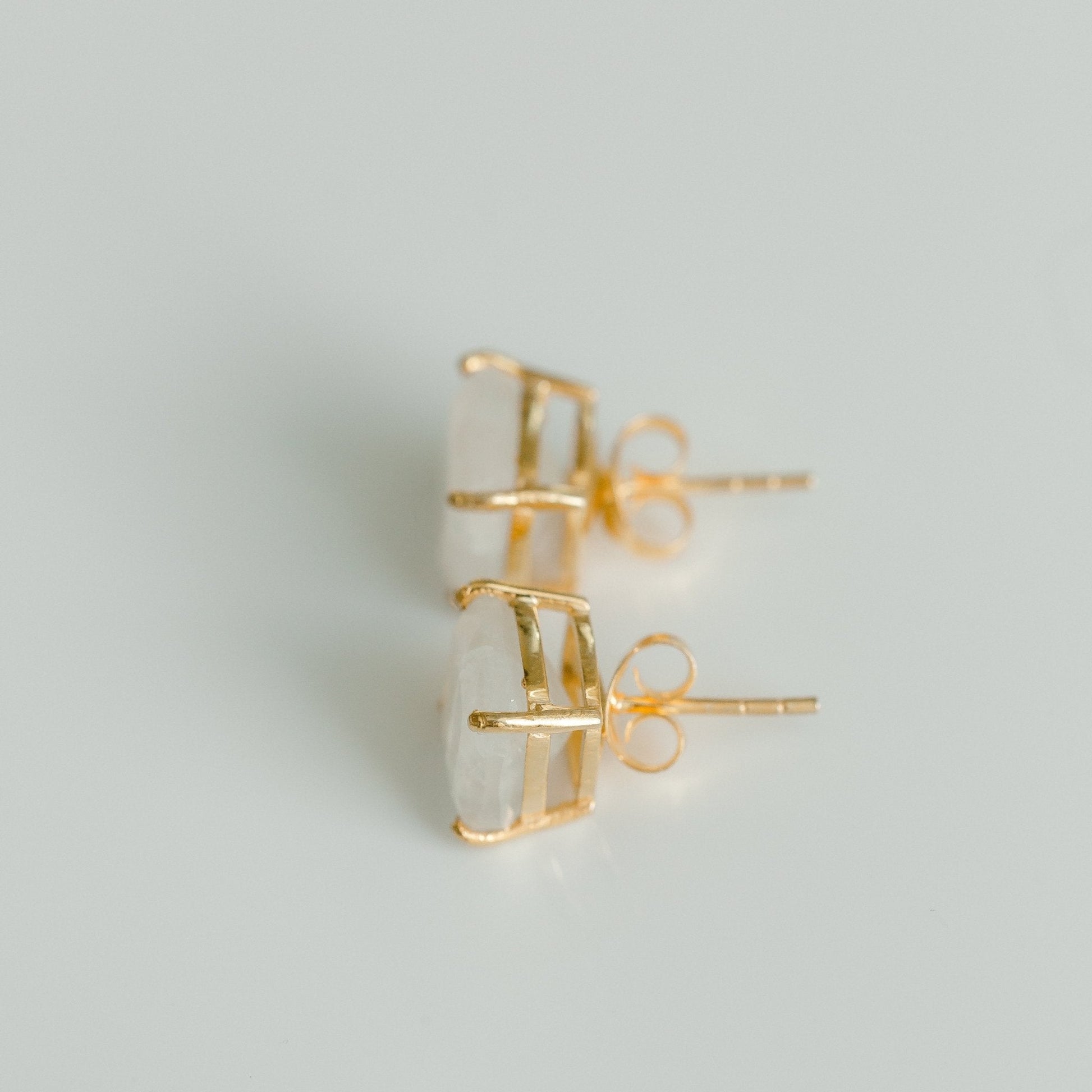 Emmy Studs | Rainbow Moonstone by elliparr
