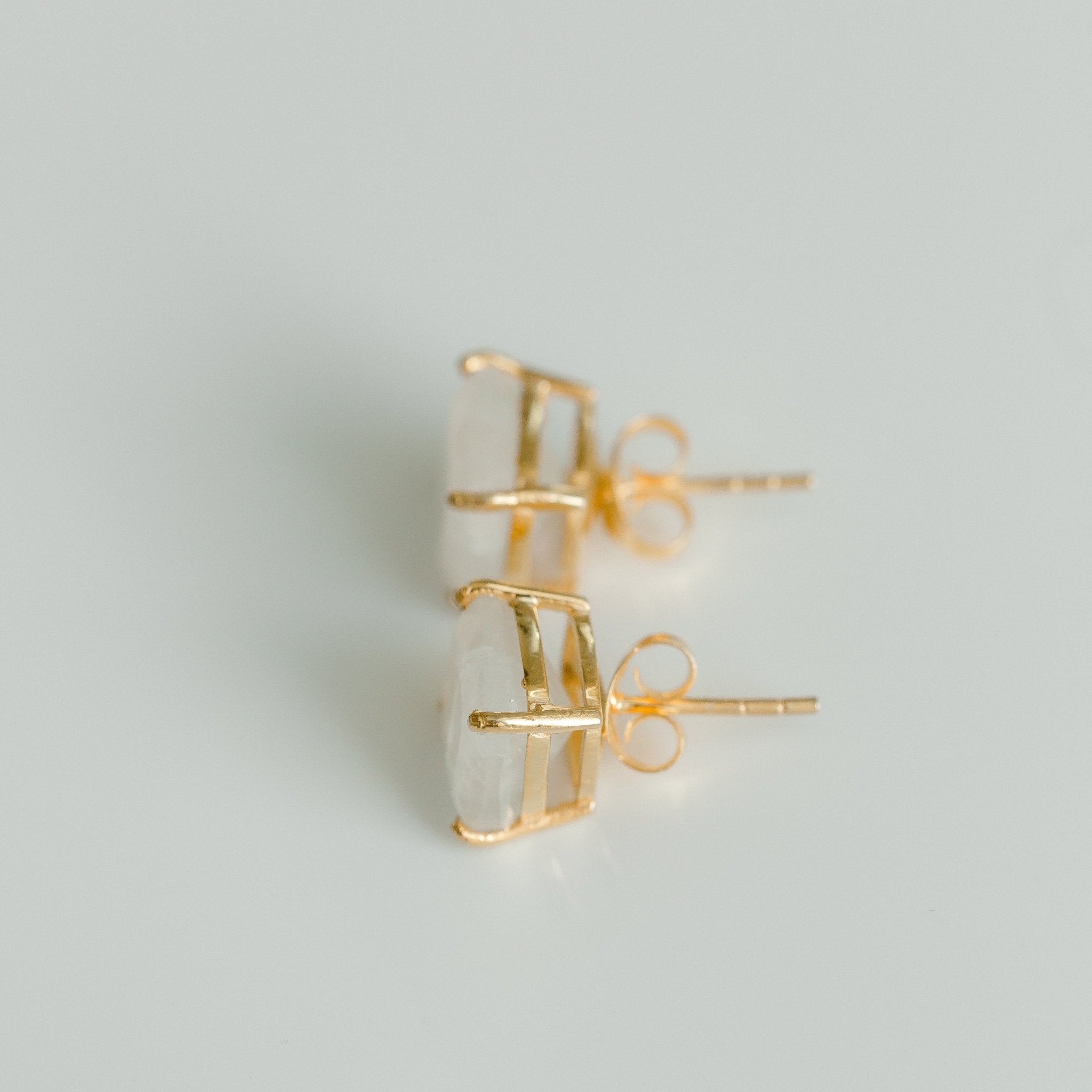 Emmy Studs | Rainbow Moonstone by elliparr