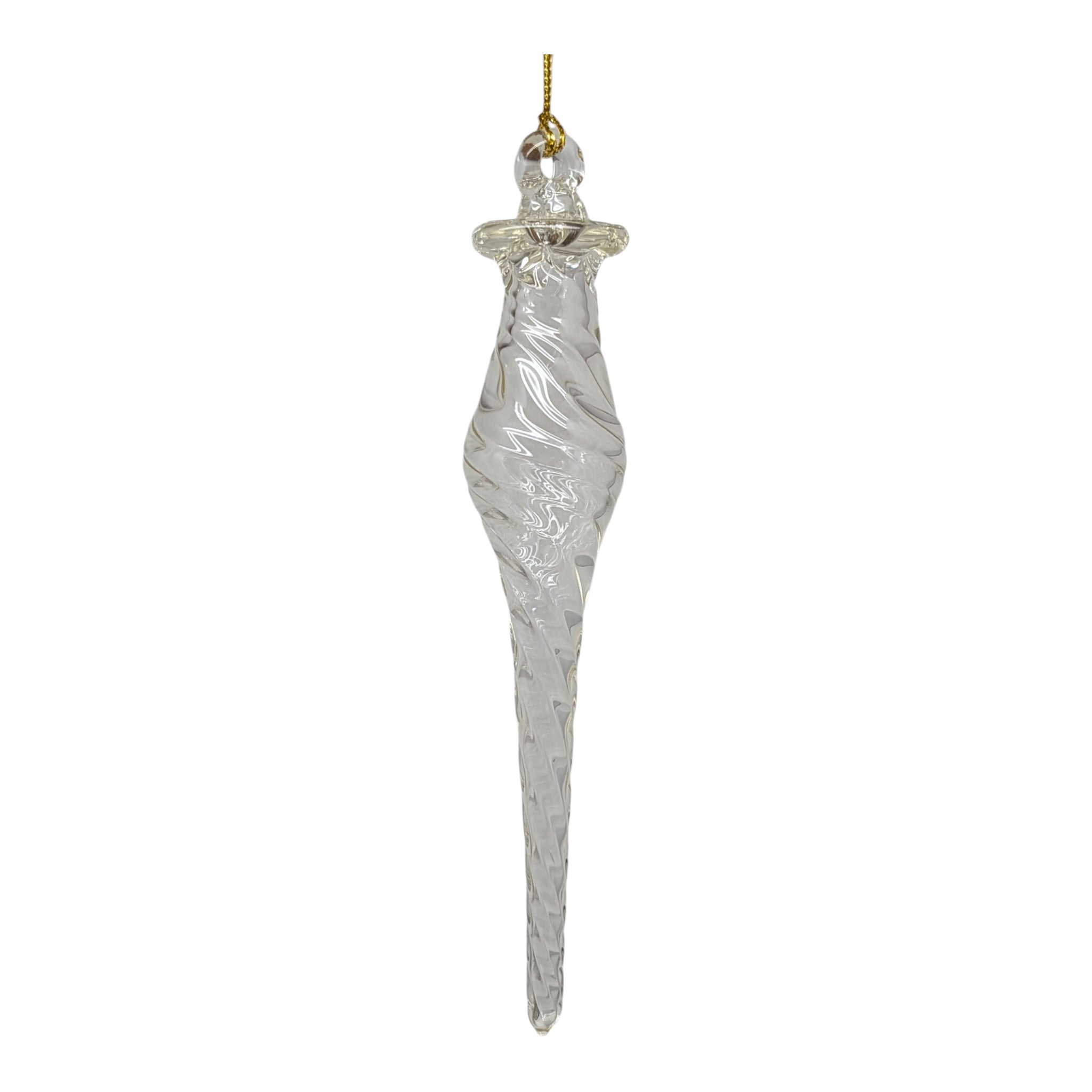 Crystalline Ice Scepter with Gold Crown - Glass Icicle