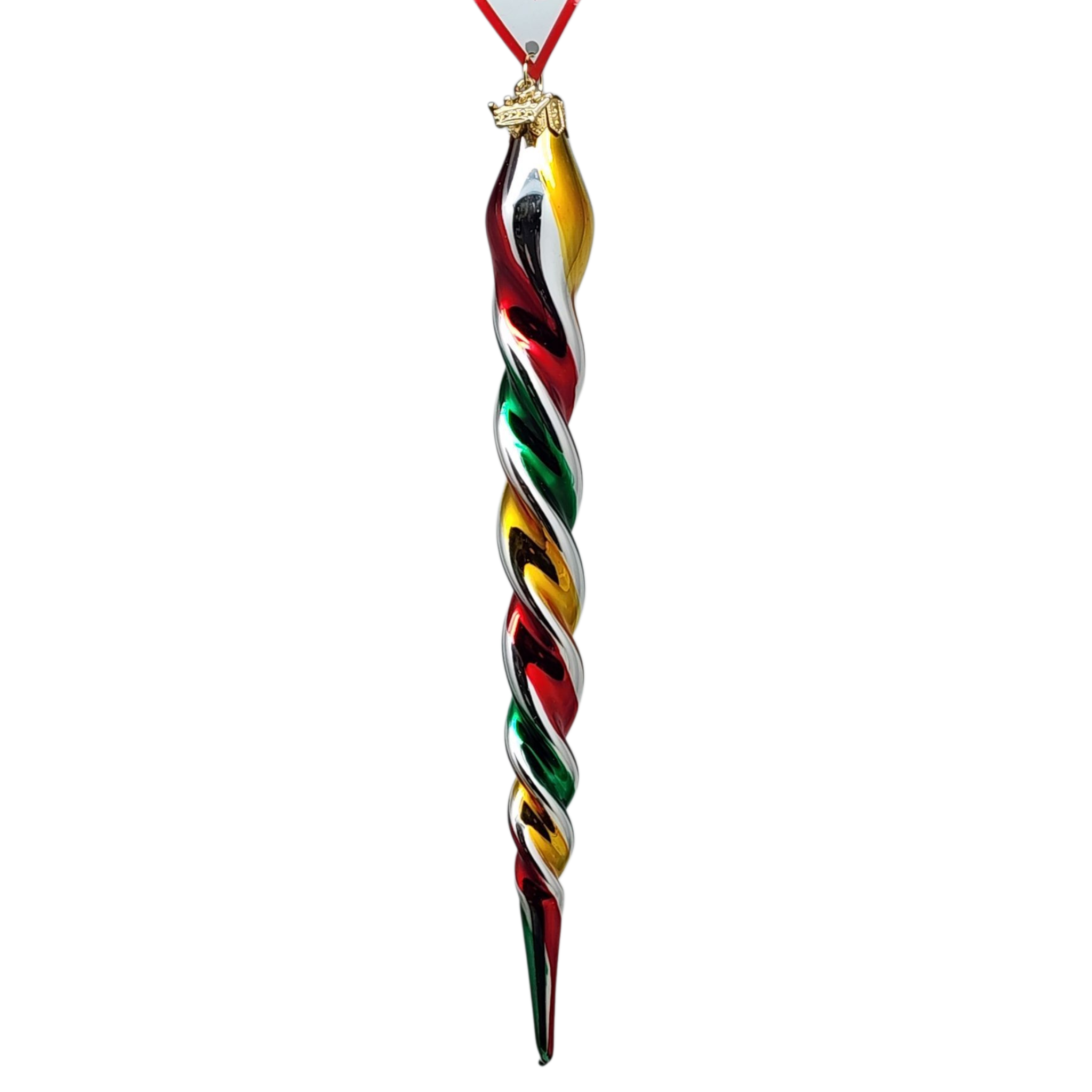 Rainbow Twister Glass Icicle -