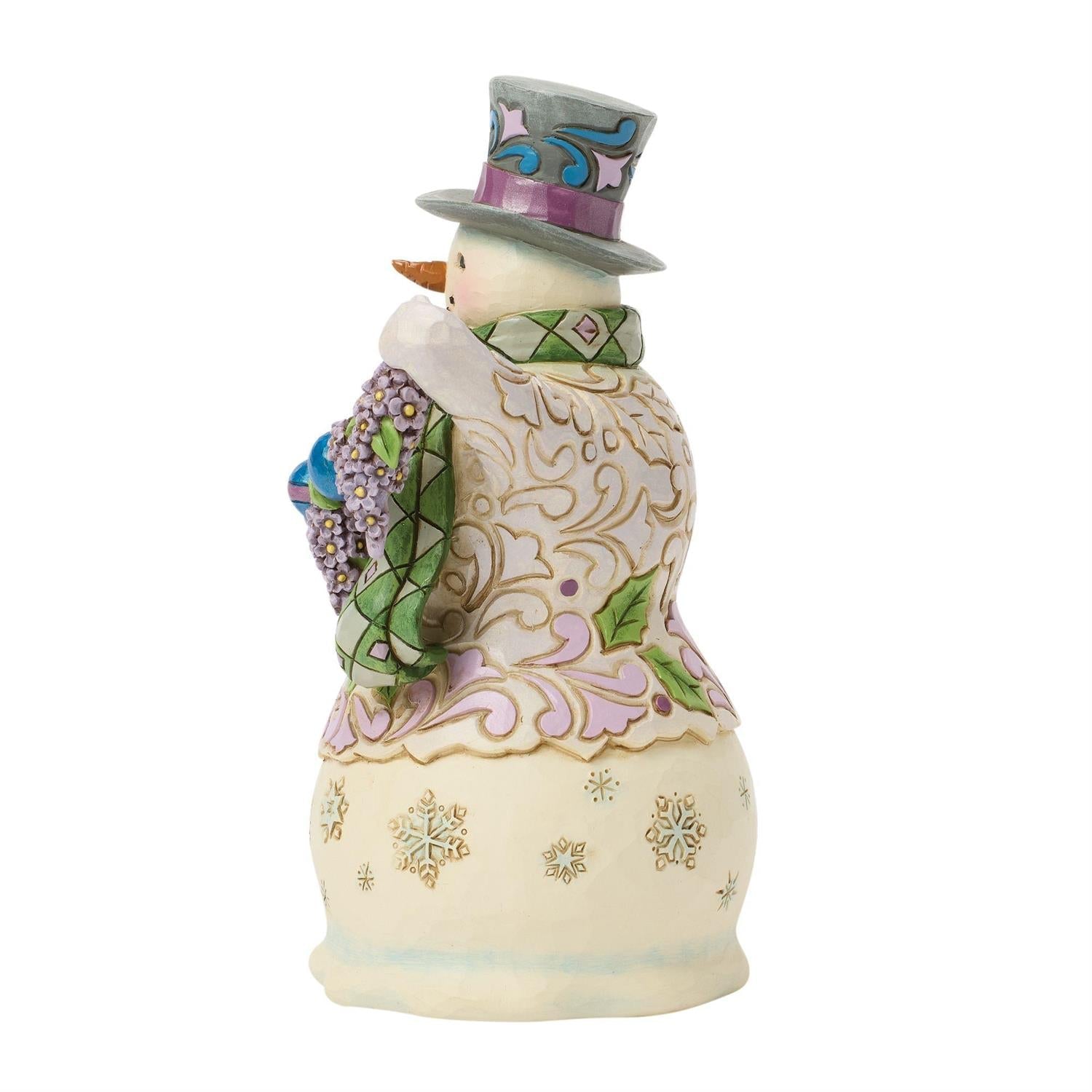 Purple Snowman Figurine