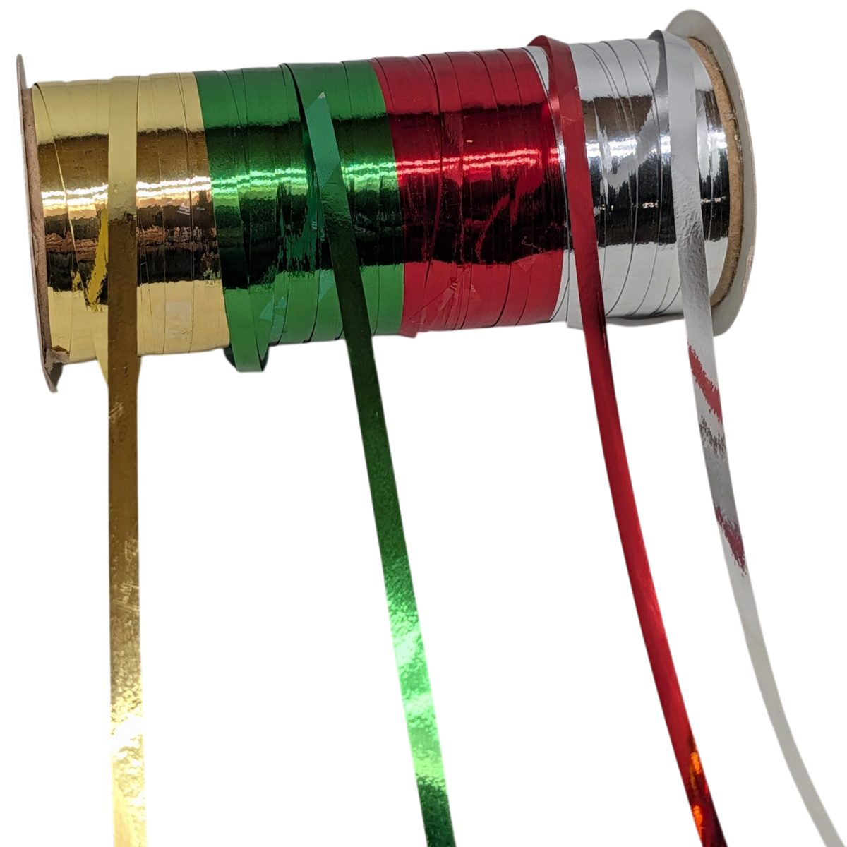 Seasons 100 ft. Curling Ribbon - Red, Green, Gold & Silver