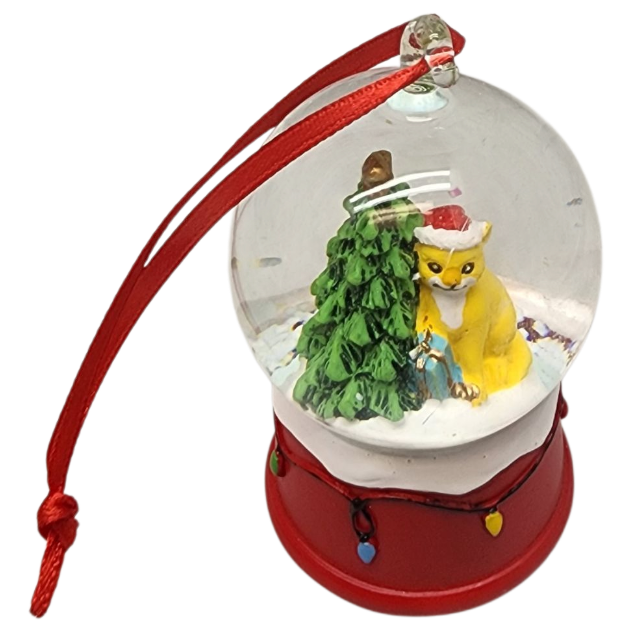Charming Kitty Snow Globe Ornament - Ginger Cat